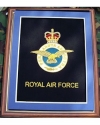 Large Embroidered Badge in a 20 x 16 Mahogany Wood Frame - Royal Air Force